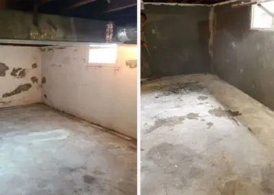 Basement Skim Coat Before and After